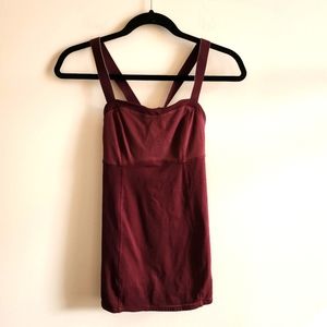 LULULEMON I 4 Spots Tank with Built In Bra I Deep Maroon Red